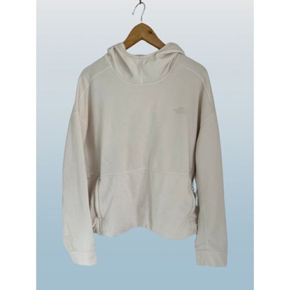 The North Face Pullover Hoody Off-White Zipped Pockets Athletic Sweater - XXLarg